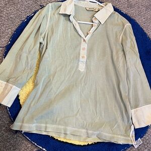 Cute green Eddie Bauer cuffed quarter sleeve